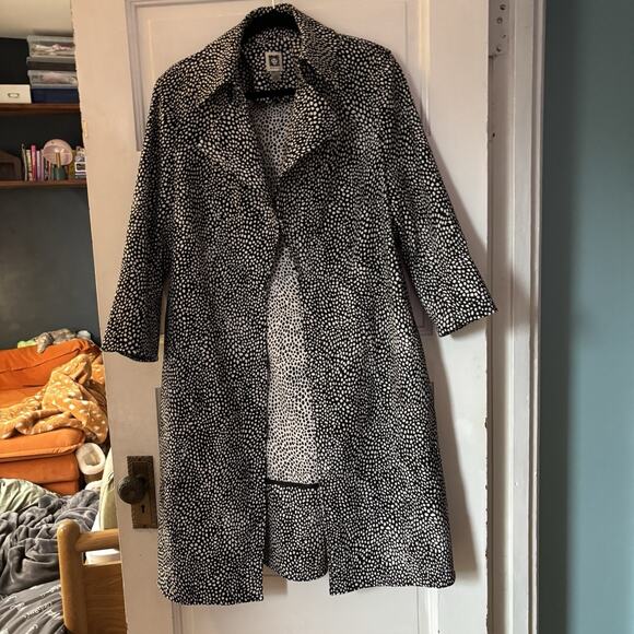 Animal Print Anne Klein jacquard Coat Size Large KIssing Topper - Picture 2 of 5